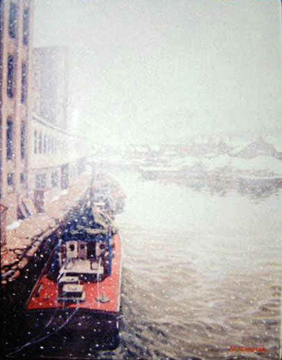 運河に降る雪～小樽情景～